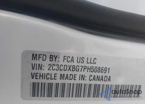 2023 Dodge Charger Sxt из США, поврежденный, VIN 2C3CDXBG7PH508691